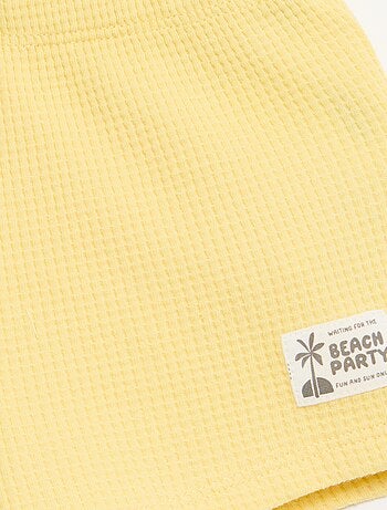 Completo 2 pezzi - polo + shorts in maglia waffle