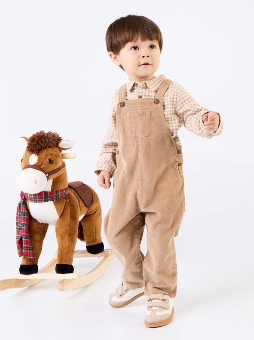 Completo 2 pezzi - Salopette lunga + Camicia a maniche lunghe - Kiabi