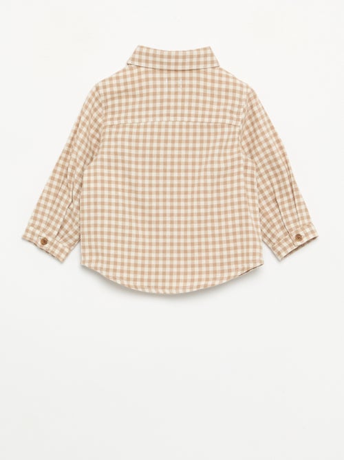 Completo 2 pezzi - Salopette lunga + Camicia a maniche lunghe - Kiabi