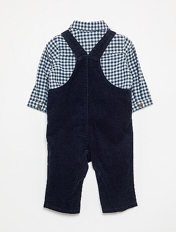 Completo 2 pezzi - Salopette lunga + Camicia a maniche lunghe