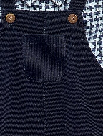 Completo 2 pezzi - Salopette lunga + Camicia a maniche lunghe