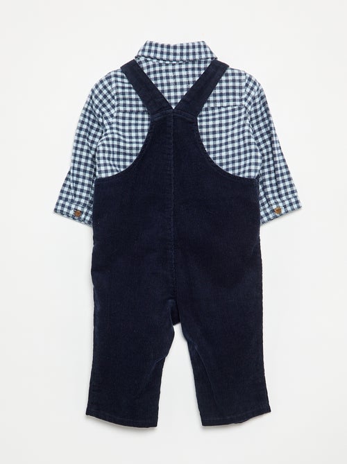 Completo 2 pezzi - Salopette lunga + Camicia a maniche lunghe - Kiabi
