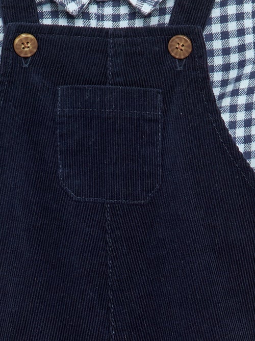 Completo 2 pezzi - Salopette lunga + Camicia a maniche lunghe - Kiabi