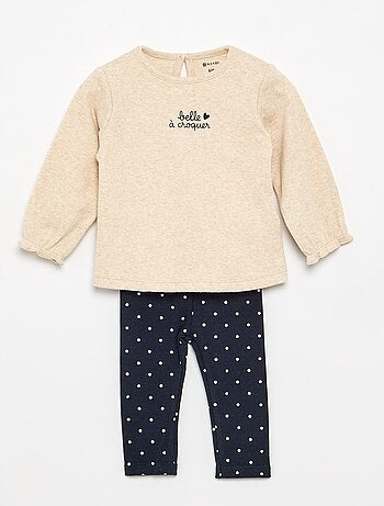 Completo 2 pezzi - T-shirt a maniche lunghe + legging