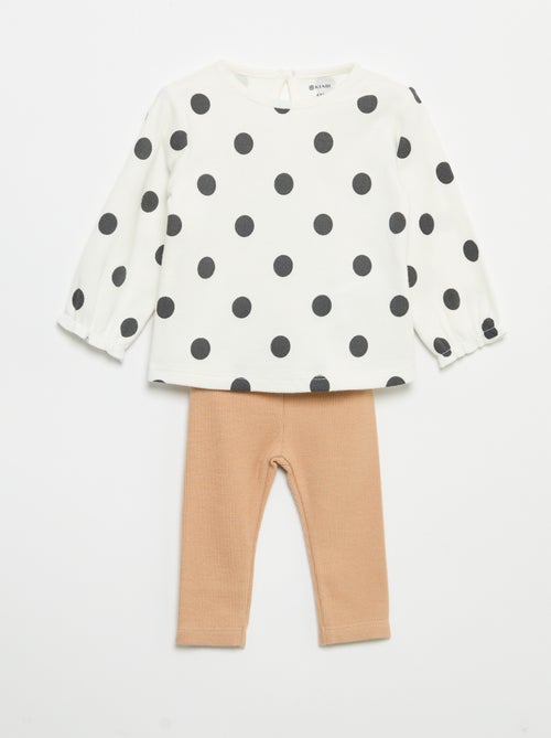 Completo 2 pezzi - T-shirt a maniche lunghe + leggings - Kiabi