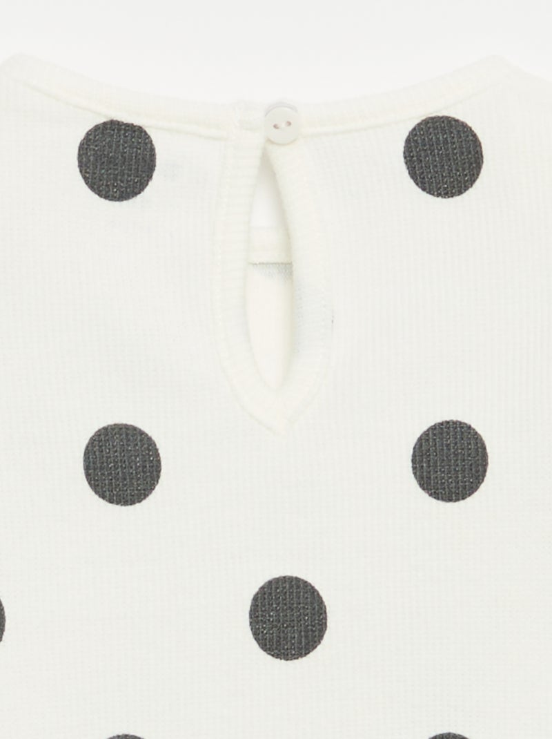 Completo 2 pezzi - T-shirt a maniche lunghe + leggings Bianco - Kiabi