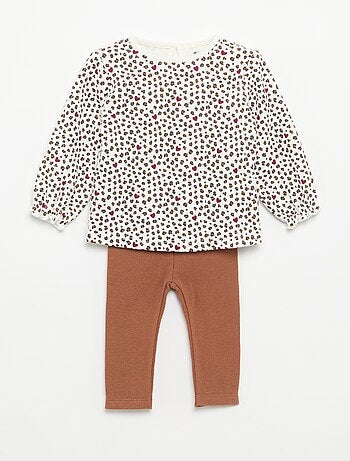 Completo 2 pezzi - T-shirt a maniche lunghe + leggings