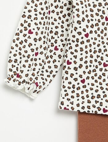 Completo 2 pezzi - T-shirt a maniche lunghe + leggings