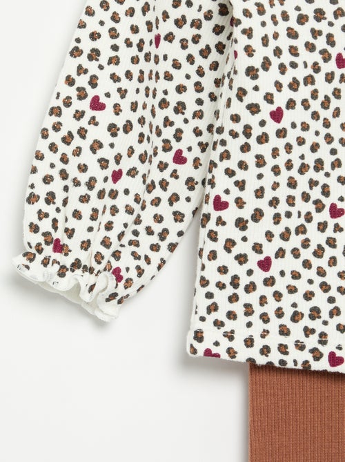 Completo 2 pezzi - T-shirt a maniche lunghe + leggings - Kiabi