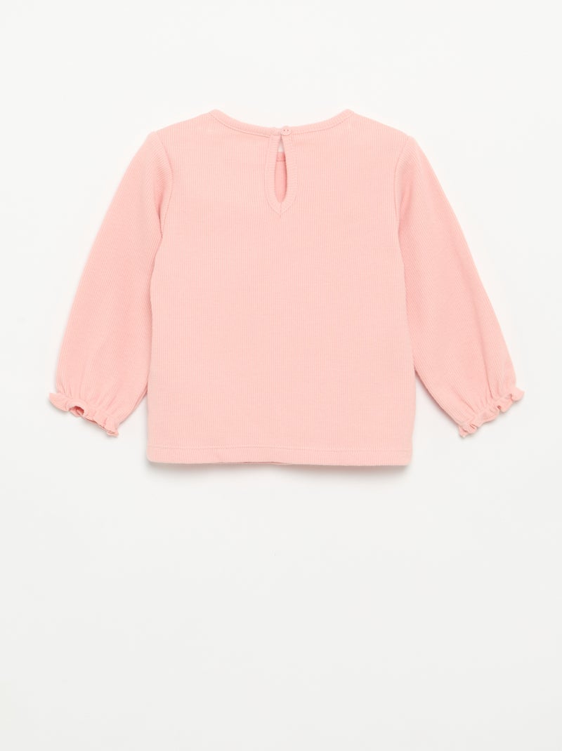 Completo 2 pezzi - T-shirt a maniche lunghe + leggings Rosa - Kiabi