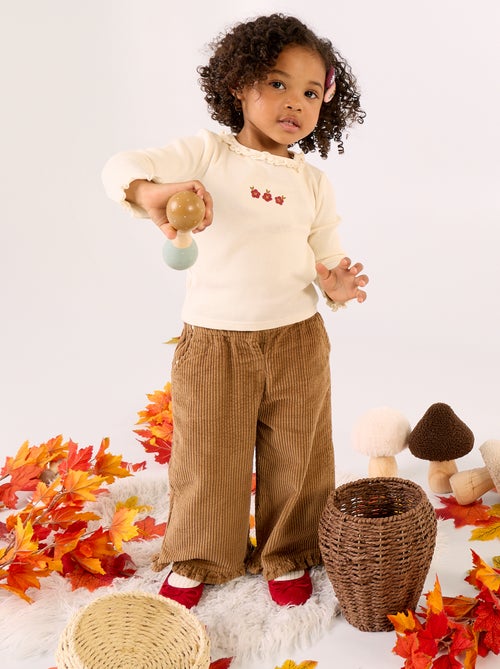 Completo 2 pezzi - T-shirt + pantaloni in velluto - Kiabi
