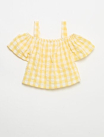 Completo 2 pezzi blusa e shorts con volant