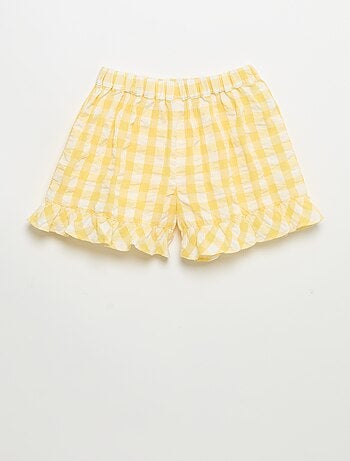 Completo 2 pezzi blusa e shorts con volant