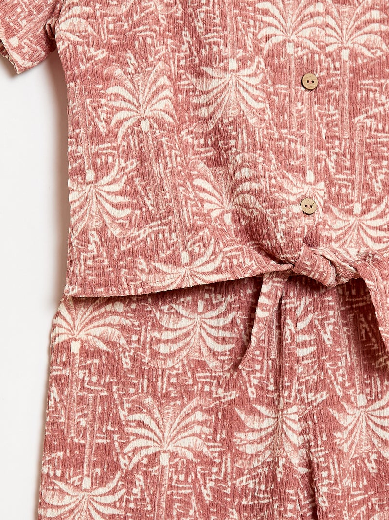 Completo 2 pezzi camicia + pantaloni Rosa - Kiabi
