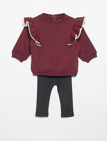 Completo 2 pezzi: felpa + legging