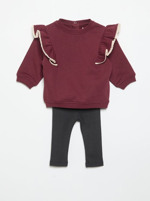 Completo 2 pezzi: felpa + legging - Kiabi