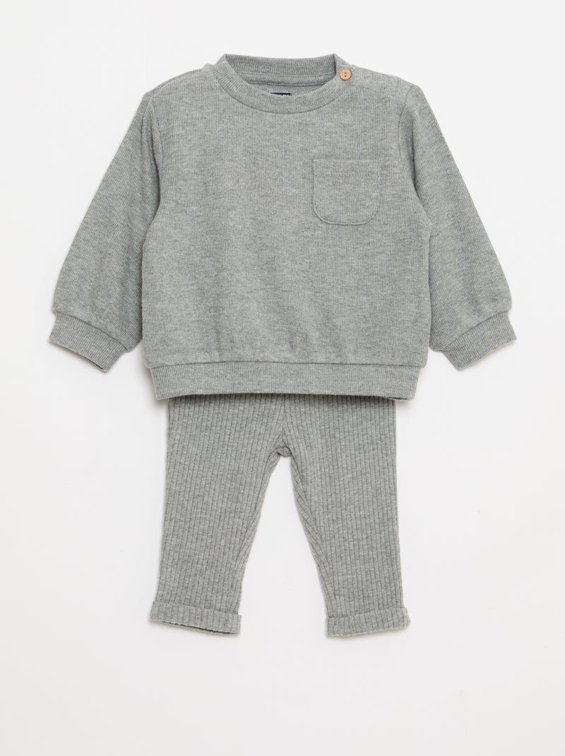 Completo 2 pezzi felpa + leggings Grigio - Kiabi