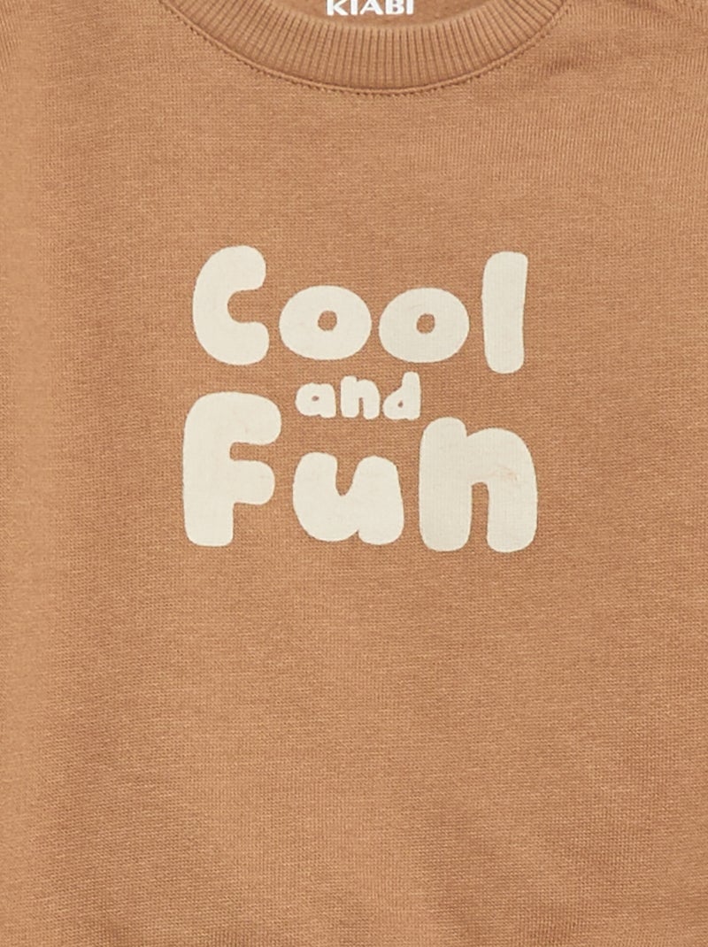 Completo 2 pezzi felpa + pantaloni Beige - Kiabi