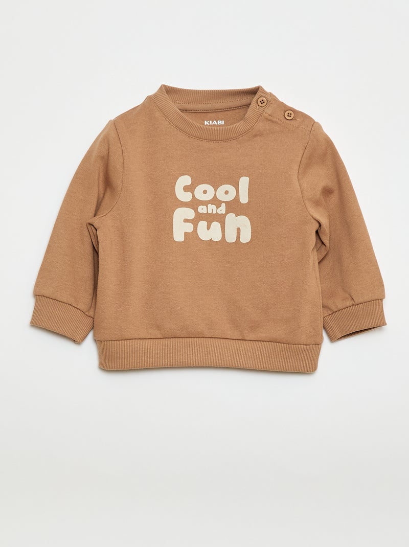 Completo 2 pezzi felpa + pantaloni Beige - Kiabi