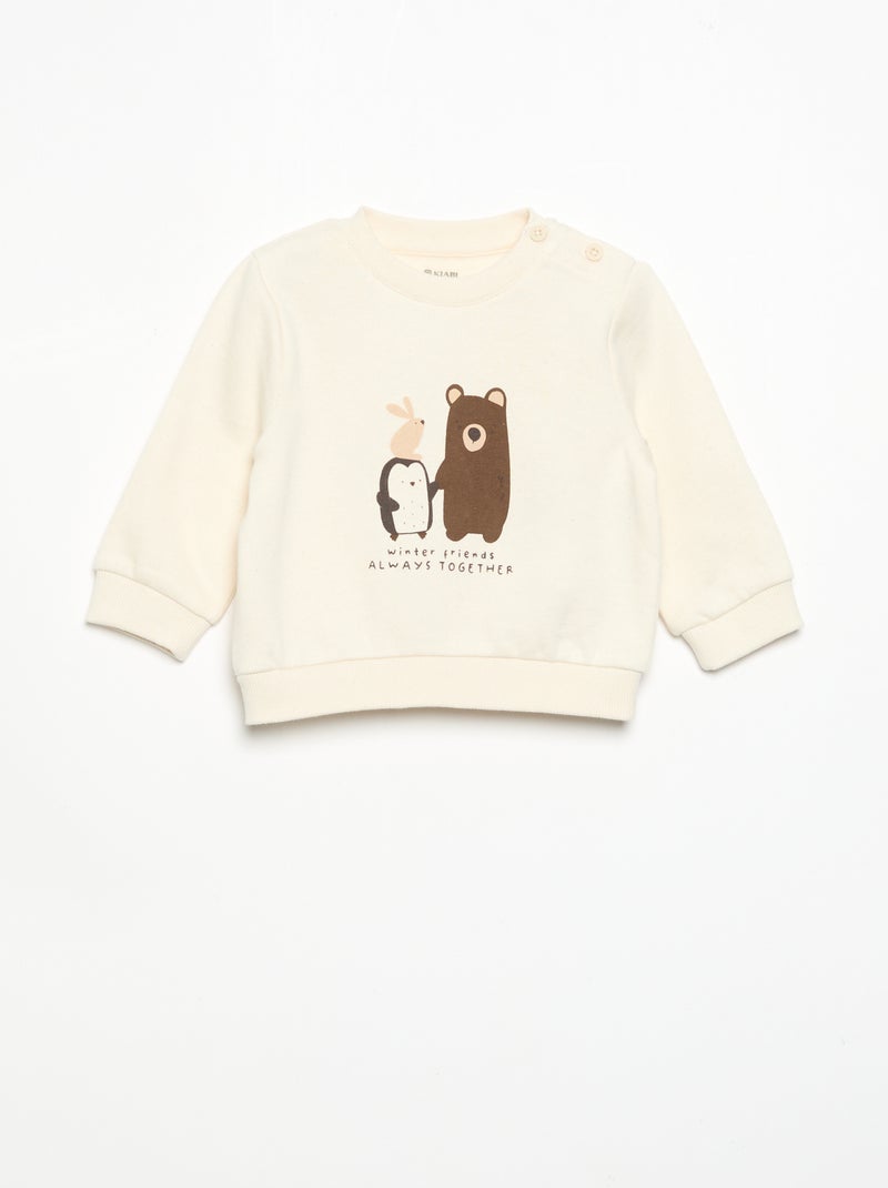 Completo 2 pezzi felpa + pantaloni Beige - Kiabi