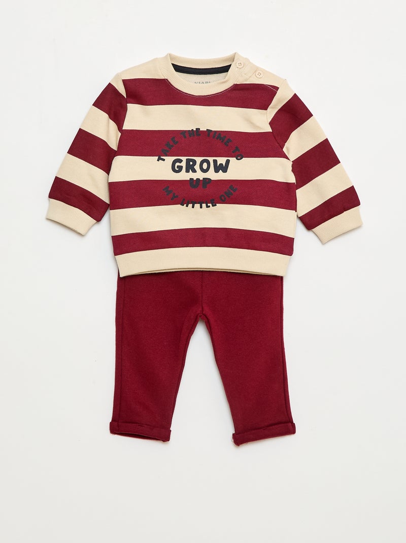 Completo 2 pezzi felpa + pantaloni Rosso - Kiabi