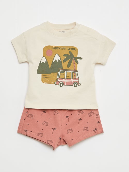 Completo 2 pezzi in cotone T-shirt + short - Kiabi