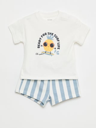 Completo 2 pezzi in cotone T-shirt + short