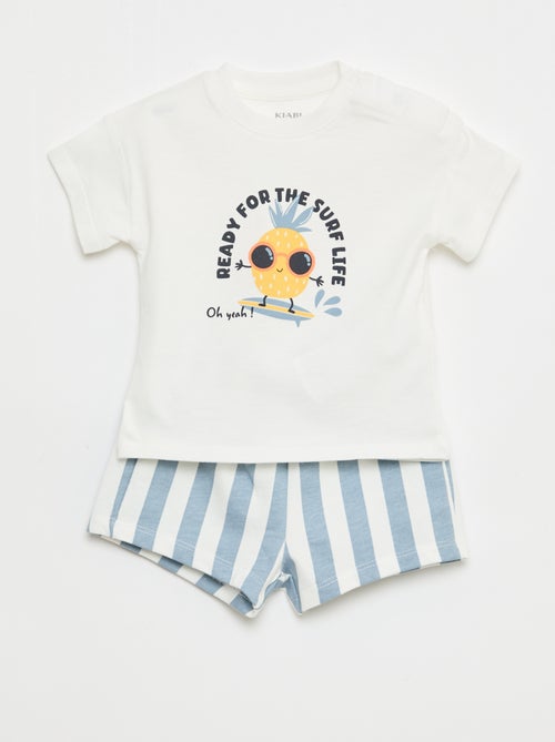 Completo 2 pezzi in cotone T-shirt + short - Kiabi