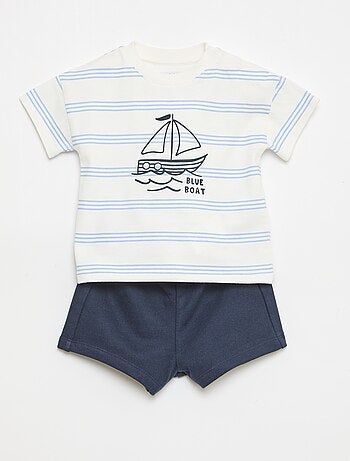 Completo 2 pezzi in cotone T-shirt + short