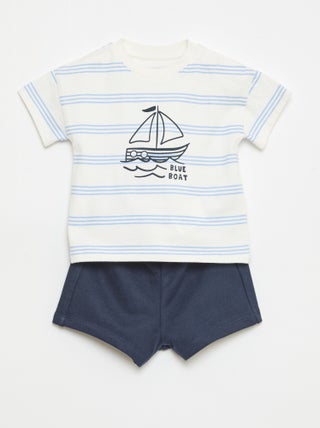 Completo 2 pezzi in cotone T-shirt + short