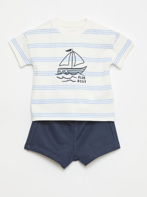 Completo 2 pezzi in cotone T-shirt + short - Kiabi