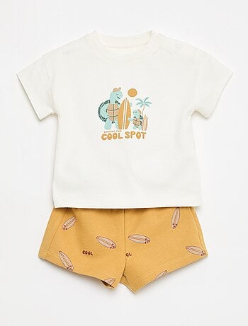 Completo 2 pezzi in cotone T-shirt + short