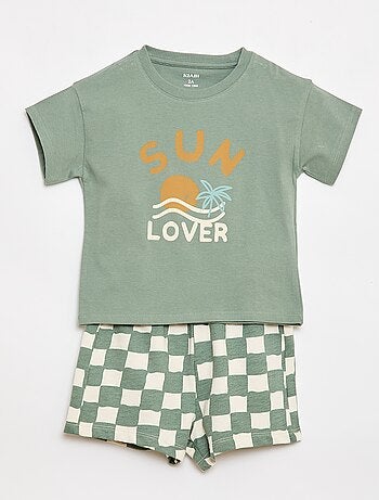 Completo 2 pezzi in cotone T-shirt + short