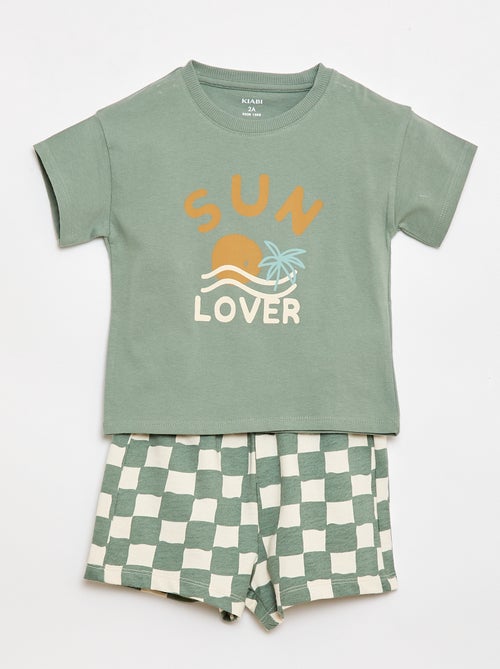 Completo 2 pezzi in cotone T-shirt + short - Kiabi