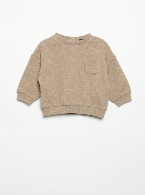 Completo 2 pezzi in maglia a costine - Felpa + pantaloni - Kiabi
