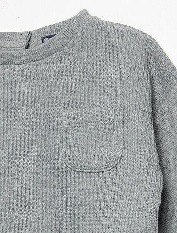 Completo 2 pezzi in maglia a costine - Felpa + pantaloni