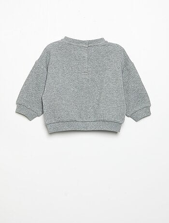 Completo 2 pezzi in maglia a costine - Felpa + pantaloni