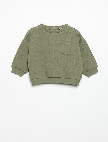 Completo 2 pezzi in maglia a costine - Felpa + pantaloni