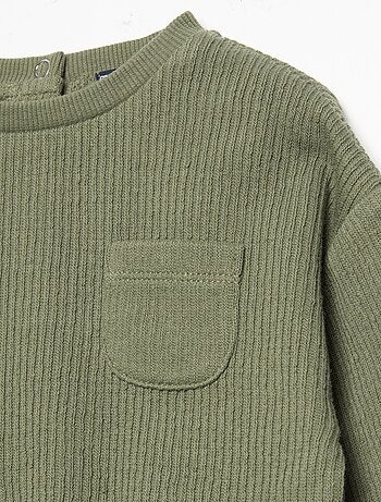 Completo 2 pezzi in maglia a costine - Felpa + pantaloni