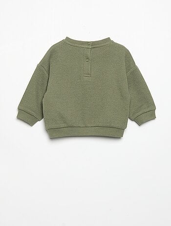 Completo 2 pezzi in maglia a costine - Felpa + pantaloni