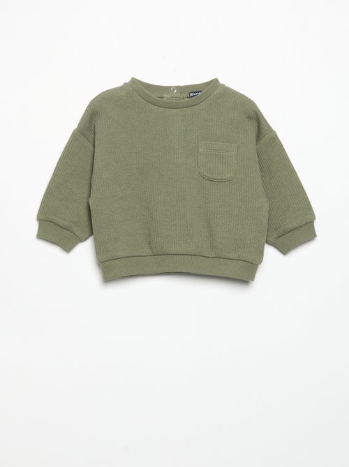 Completo 2 pezzi in maglia a costine - Felpa + pantaloni - Kiabi