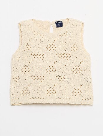 Completo 2 pezzi in maglia all'uncinetto - top + shorts