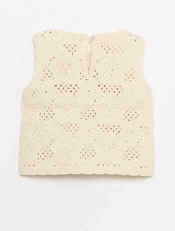 Completo 2 pezzi in maglia all'uncinetto - top + shorts