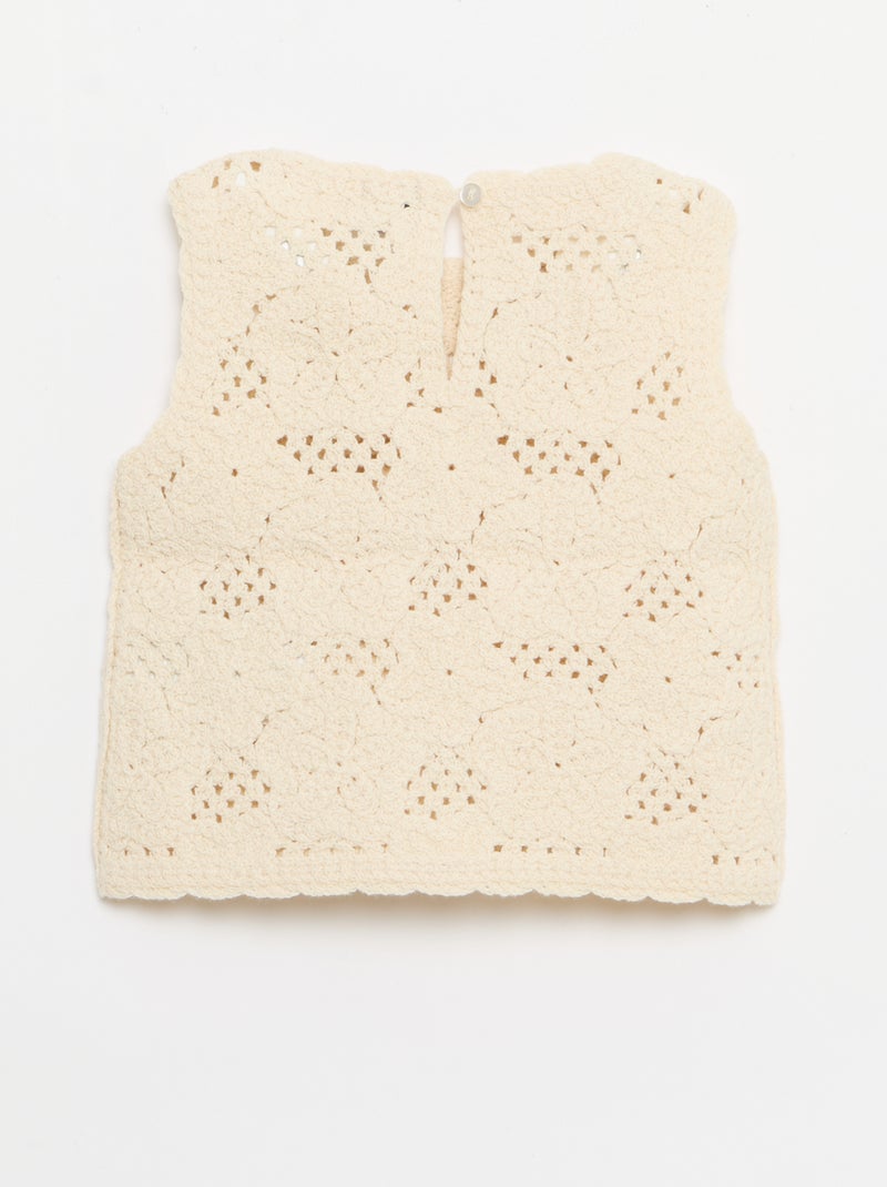 Completo 2 pezzi in maglia all'uncinetto - top + shorts Bianco - Kiabi