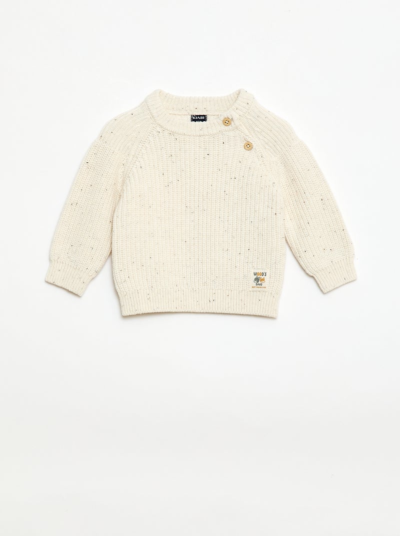 Completo 2 pezzi in maglia mouliné Bianco - Kiabi