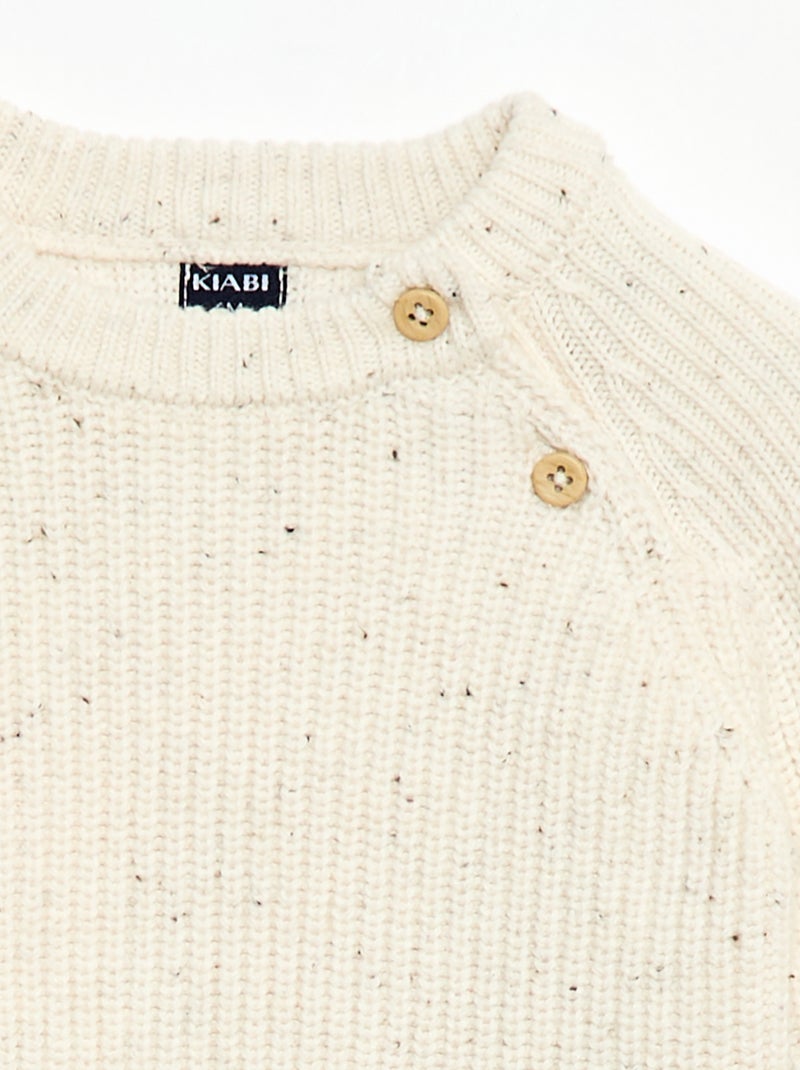 Completo 2 pezzi in maglia mouliné Bianco - Kiabi