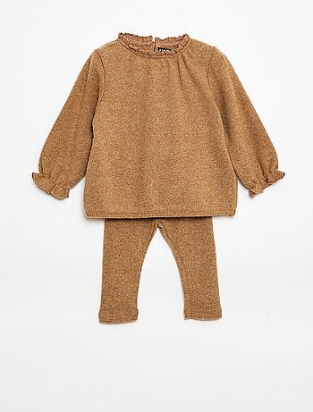 Completo 2 pezzi in maglia peluche