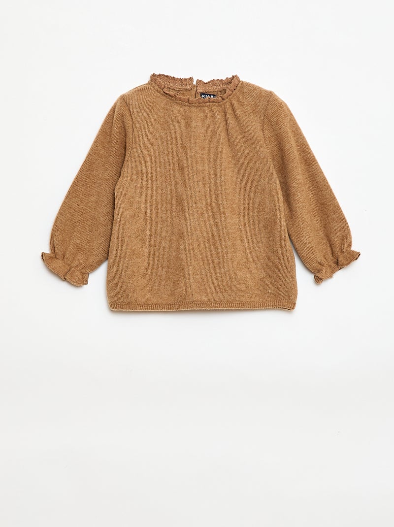 Completo 2 pezzi in maglia peluche Beige - Kiabi