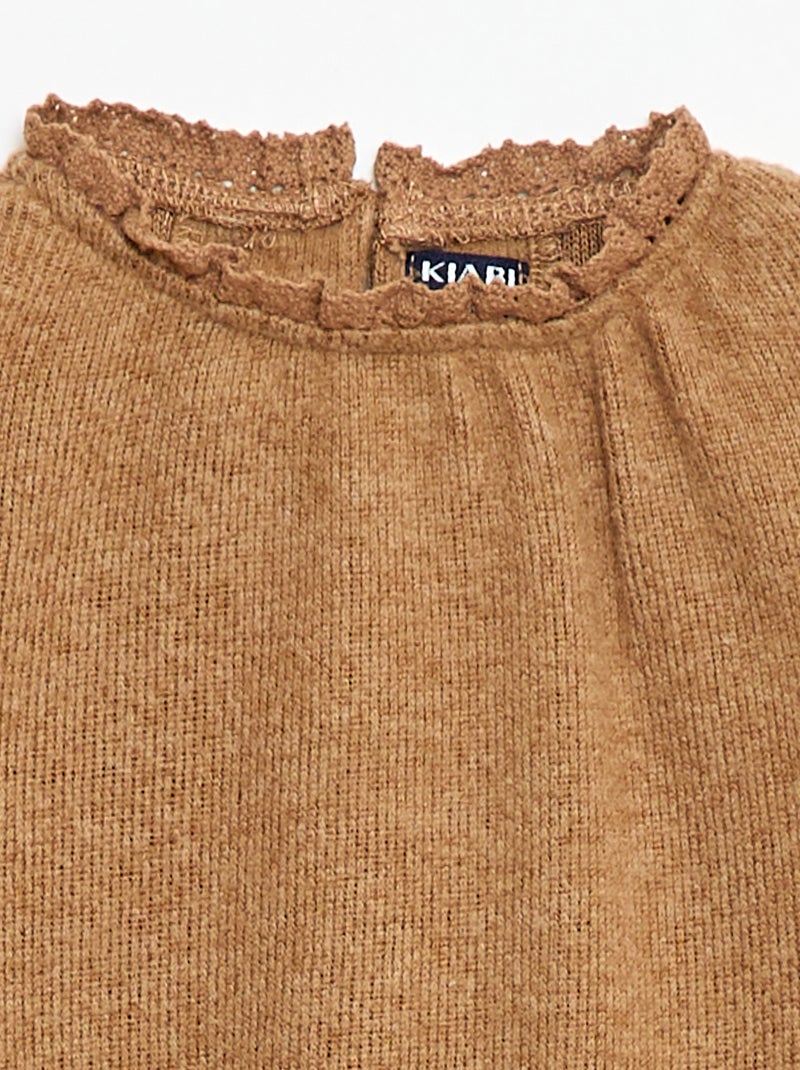 Completo 2 pezzi in maglia peluche Beige - Kiabi