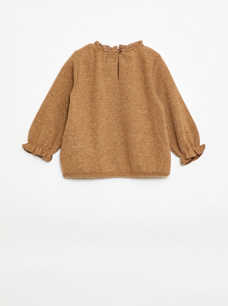Completo 2 pezzi in maglia peluche Beige - Kiabi